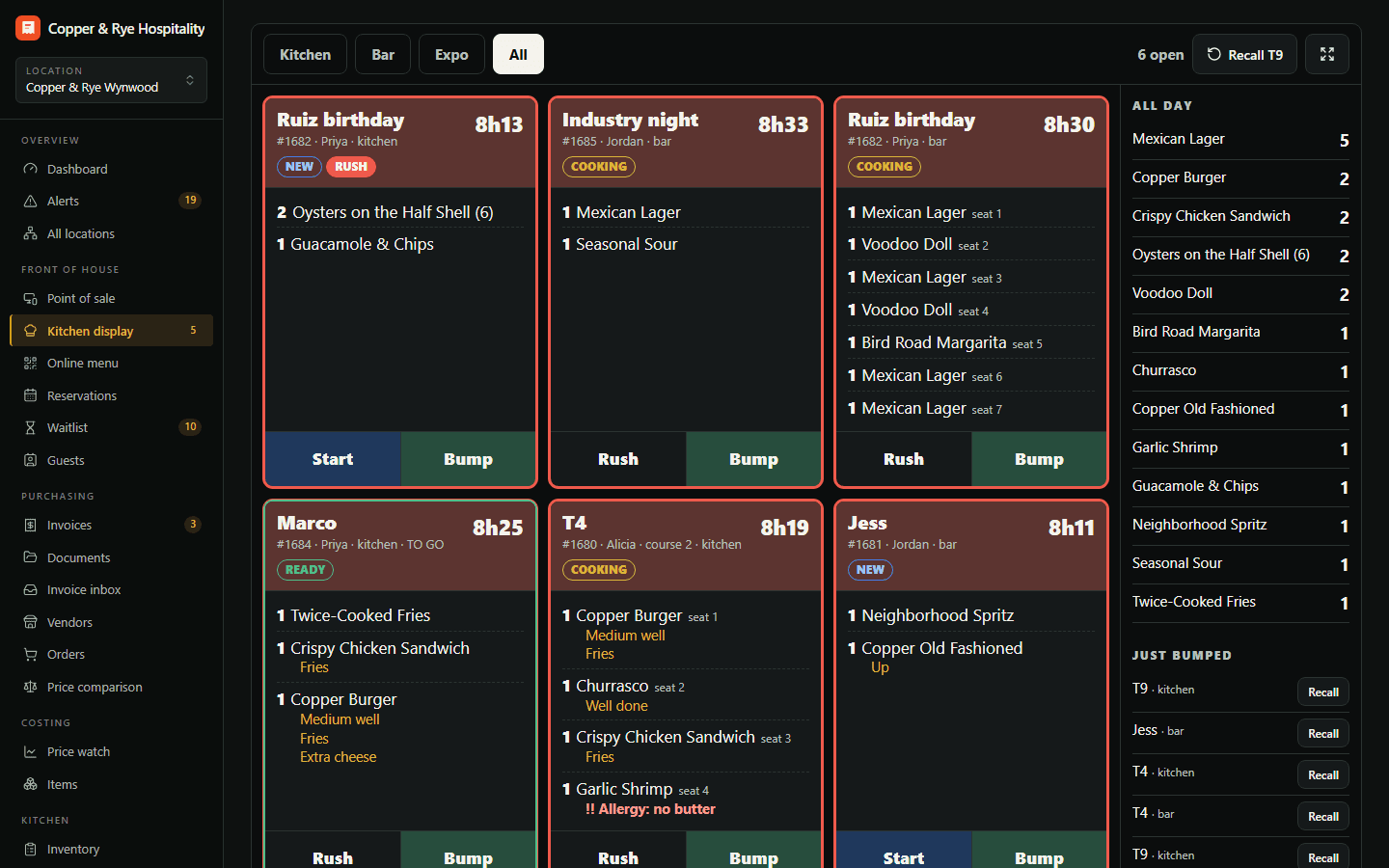 Kitchen display in Tech for Tabs